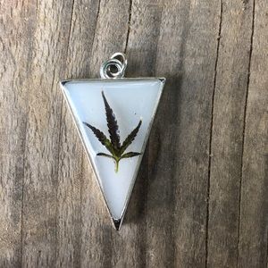 Real Cannabis Leaf Necklace